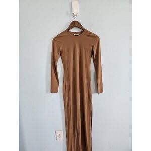 Women's CHAM LONG DRESS - Camel Brown SzMedium Large M‎ Long Sleeve MSRP $274
